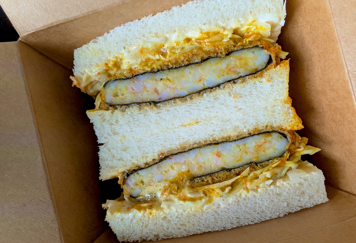 sandoitchi_by_Linnea_Covington_curry_ebi_katsu - DiningOut Yes, that's shrimp pressed into a tasty patty with curry sauce. | Photo by Linnea Covington