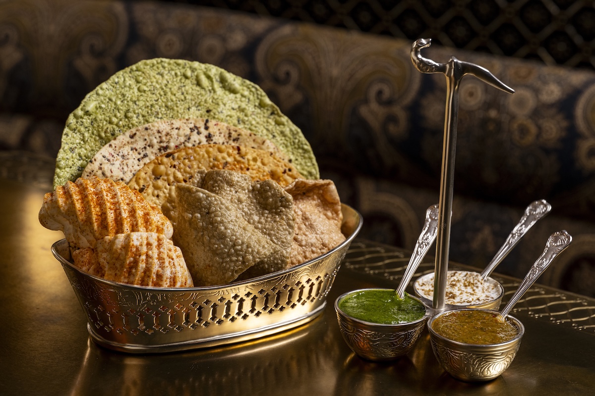 A selection of papads at this Punjabi hot spot. | Photo by Evan Sung