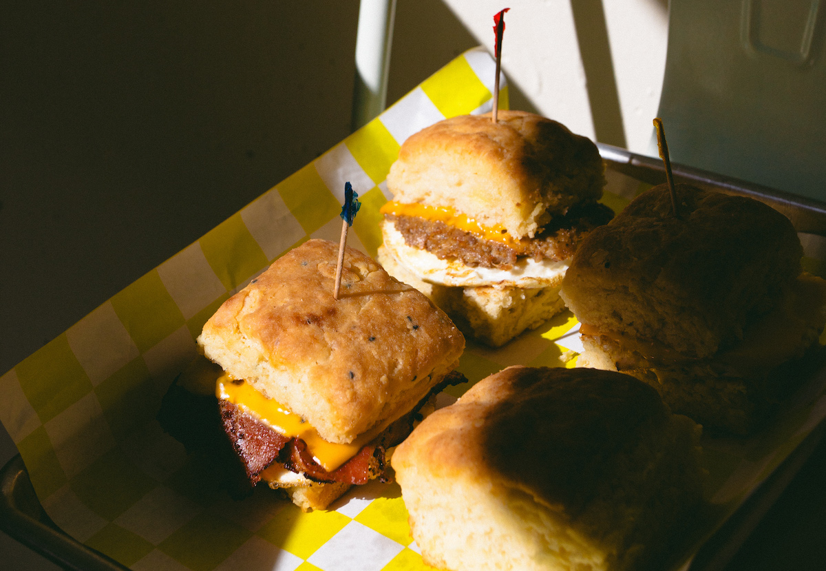 Fluffy biscuits serve as the cradle for meat, cheese, and more at Sugar Loaf Bakery & Café. | Photo by Demetrius Washington