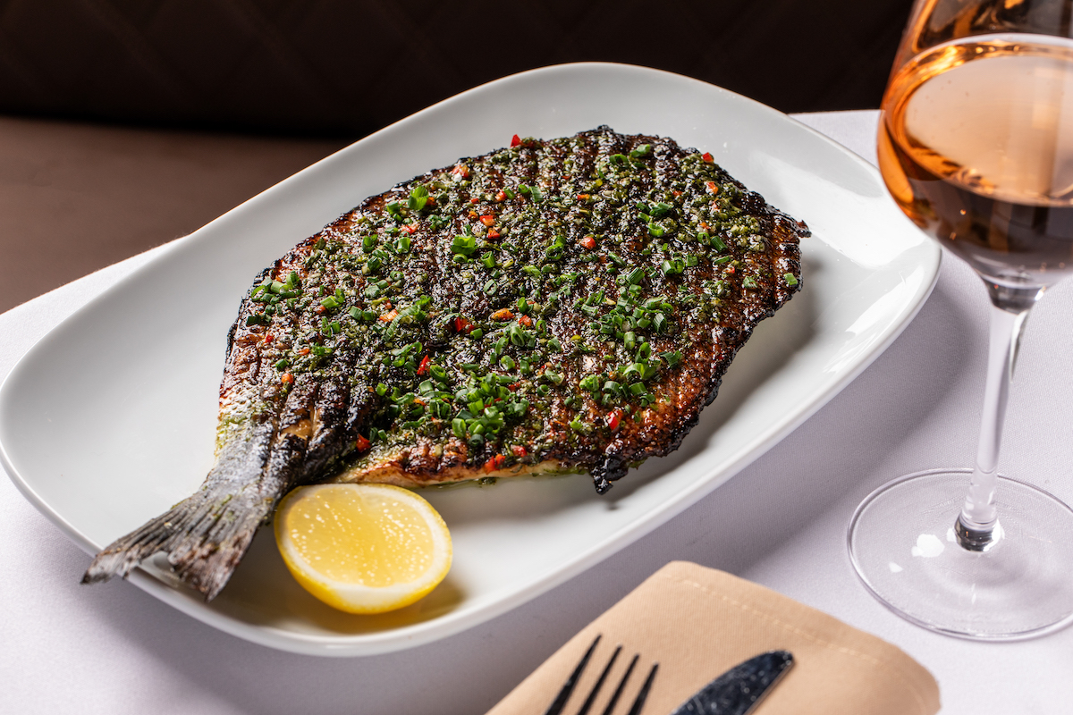Grilled branzino with chimichurri and citrus mojo at Atlantic Ocean. | Photo by Madelynne Grace