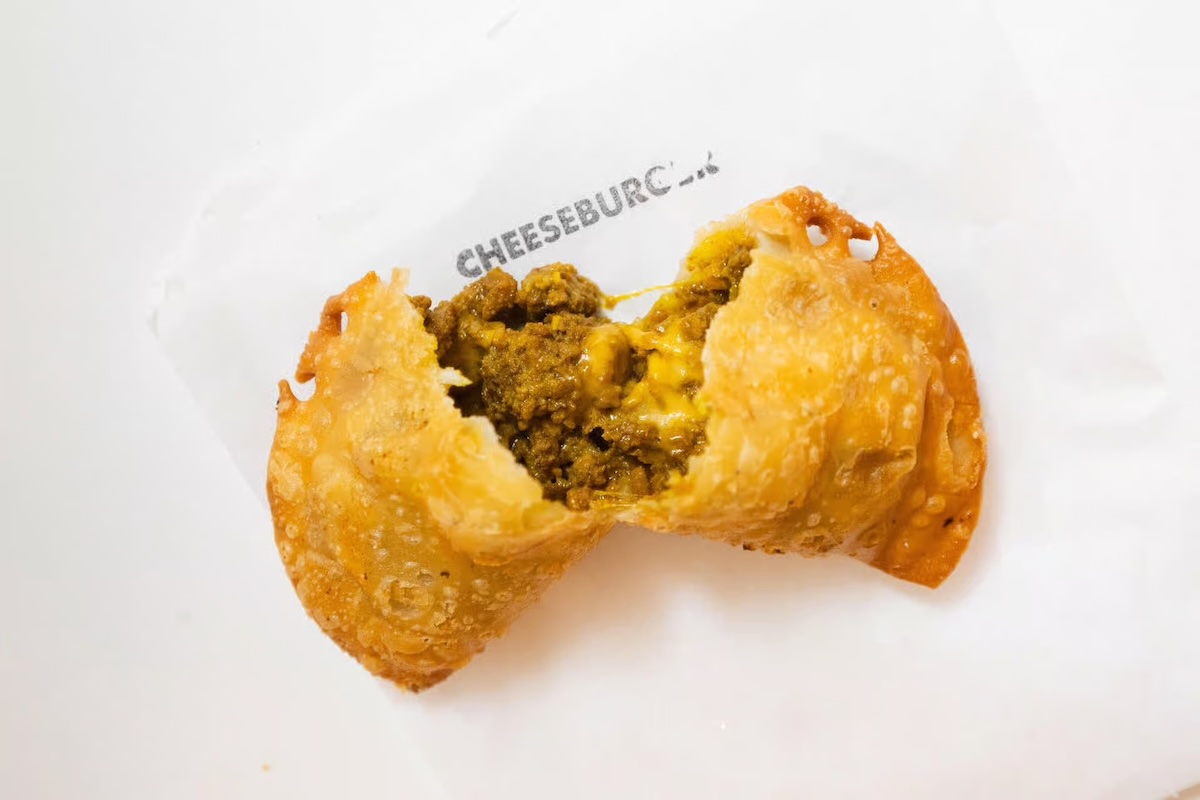 A cheeseburger empanada is a great on-the-go snack | Photo courtesy of Empanada Mama