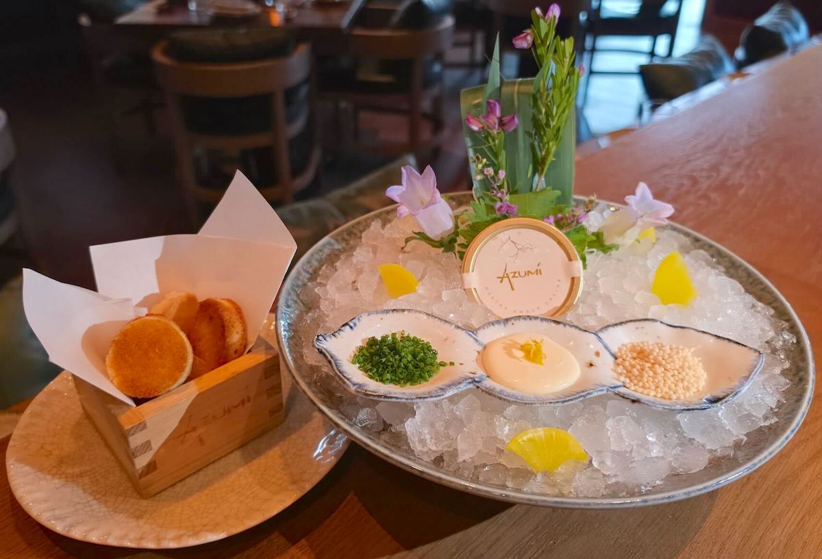 The caviar presentation at Azumi. | Photo by Atlas Restaurant Group