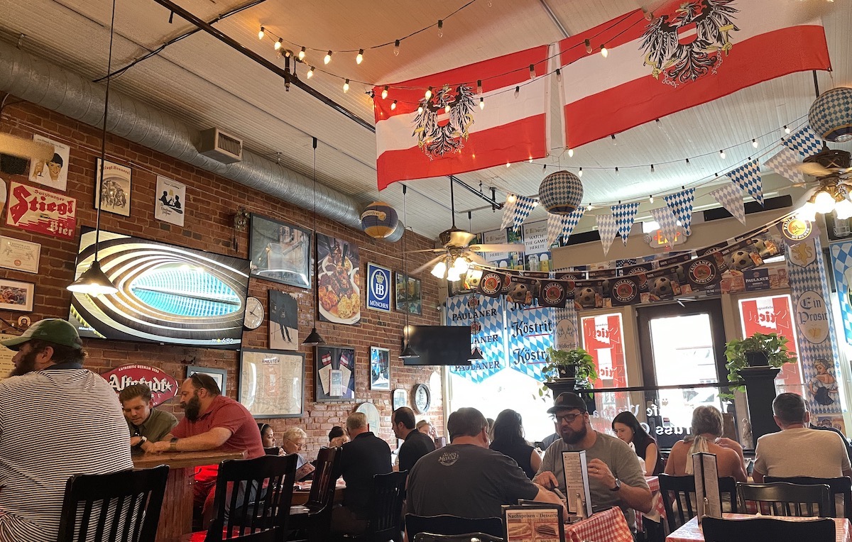 The vibrant interiors of Jörg’s Cafe Vienna. | Photo by Aaren Prody