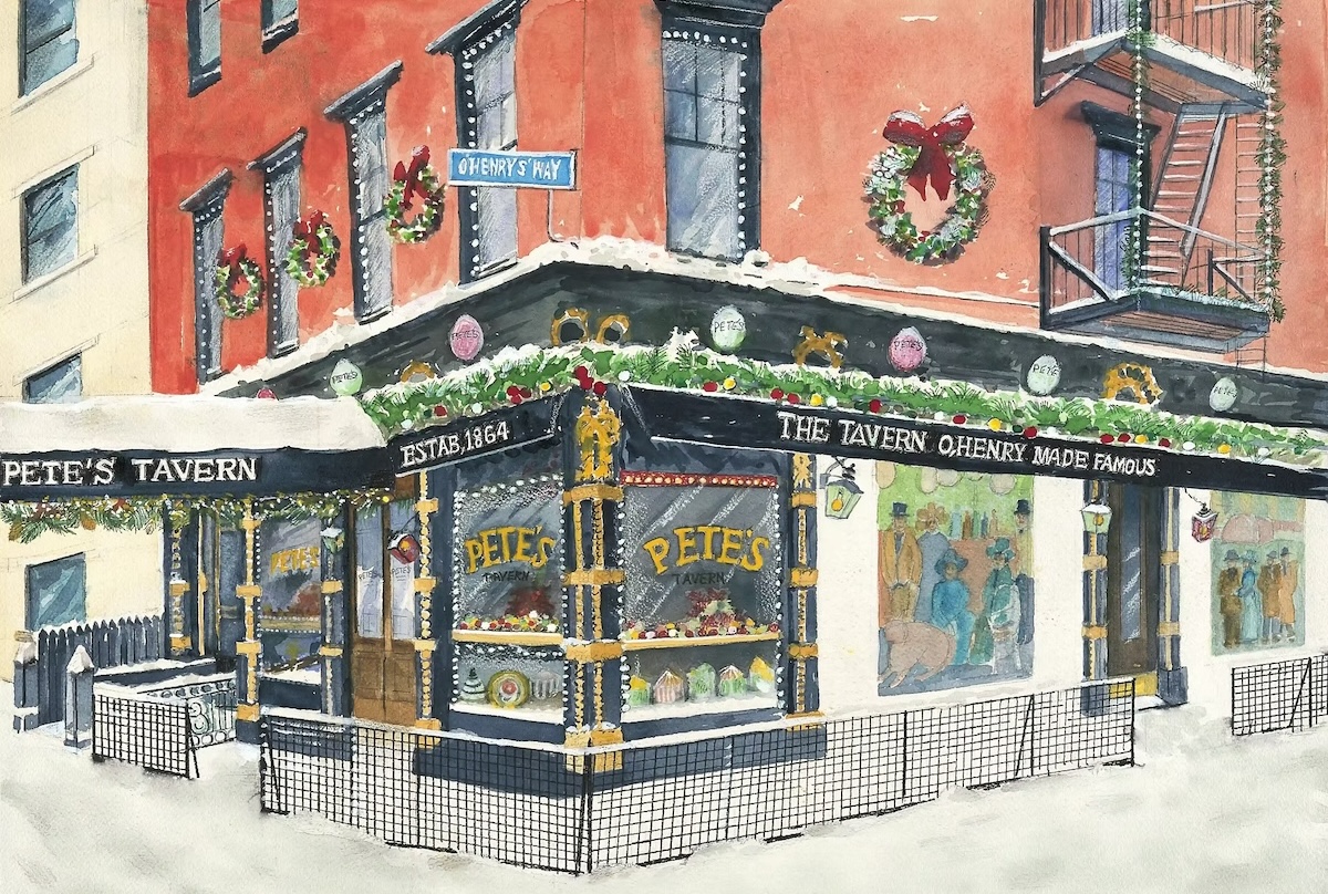 An illustration of Pete's Tavern in NYC. | Image courtesy of Pete's Tavern