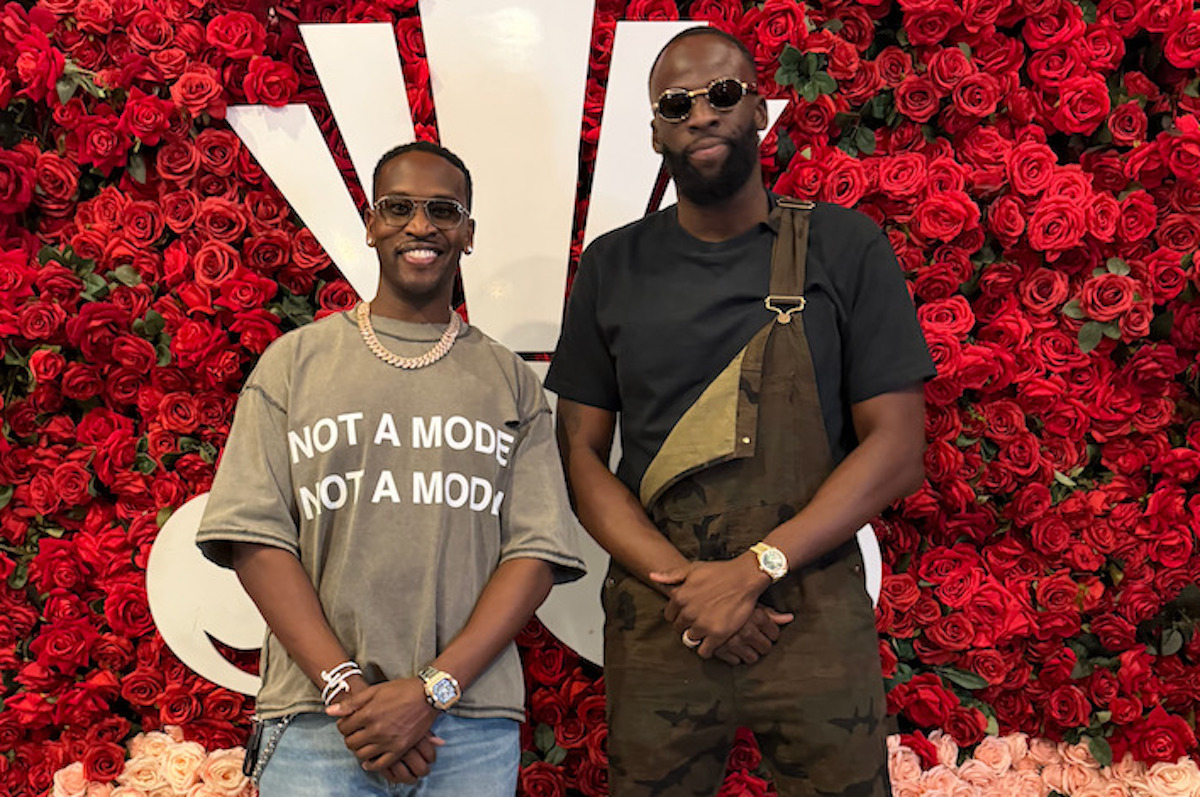 Juliet HTX owner, Jamie Allen, poses with NBA champion Draymond Green during Green's private birthday dinner at Juliet Steakhouse. | Photo by Juliet HTX.