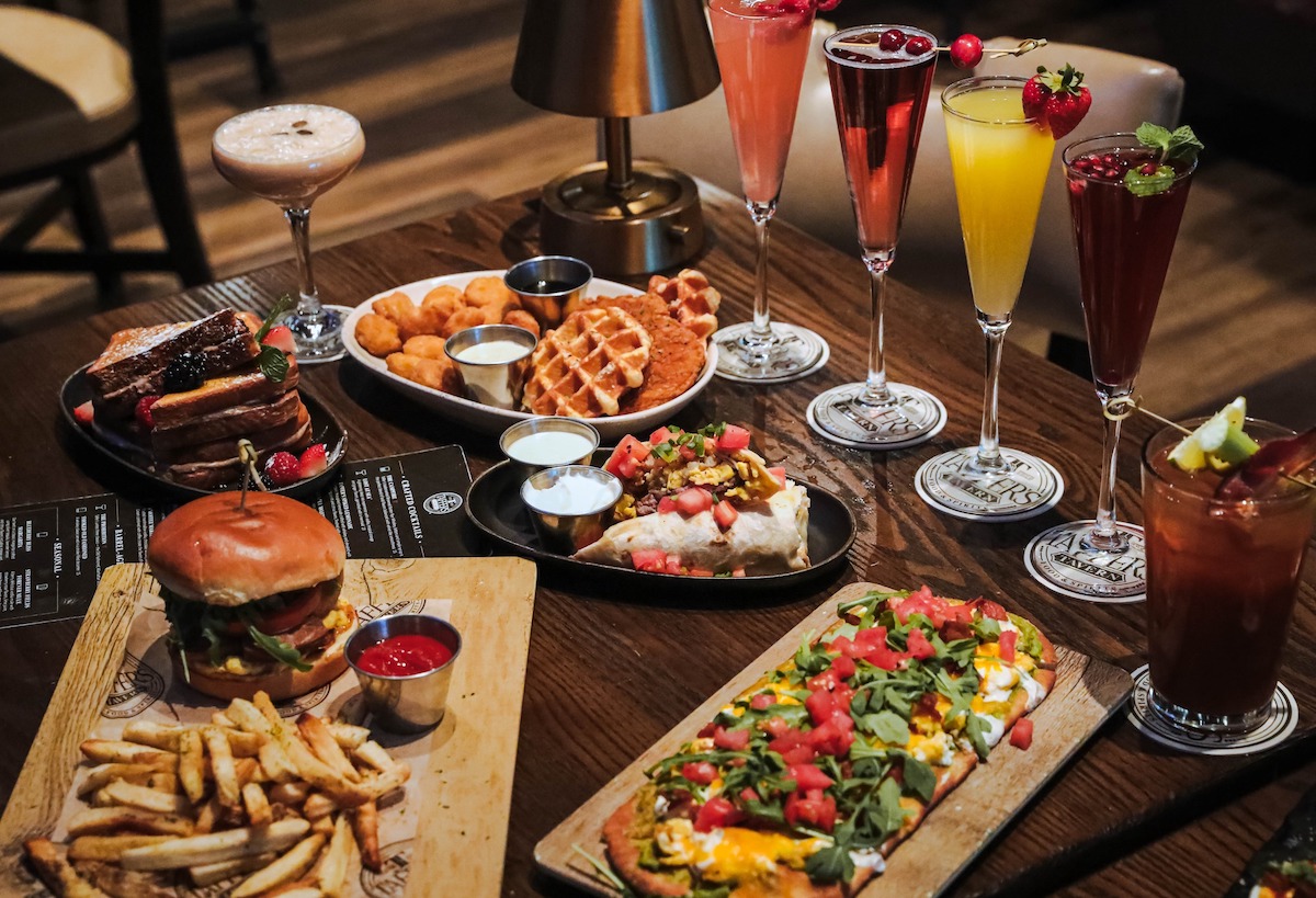 A brunch spread with food and cocktails at Taffer's Tavern. | Photo by Taffer's Tavern