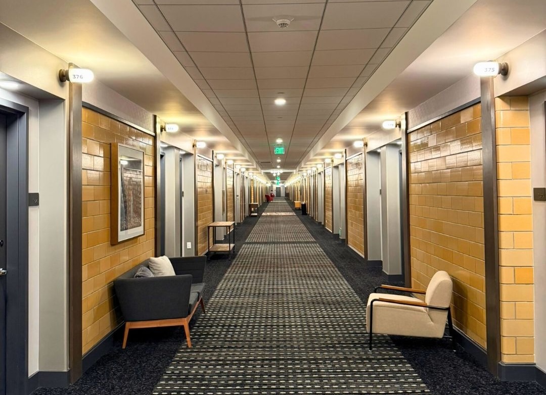 Throughout the restaurant and hotel you can see signs of it being a former school. | Photo courtesy of The Slate Denver, Tapestry Collection by Hilton