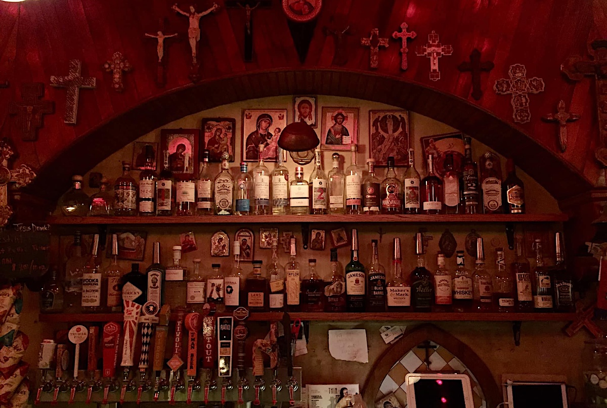 Religious icons deck out both spots. | Photo courtesy of Thin Man