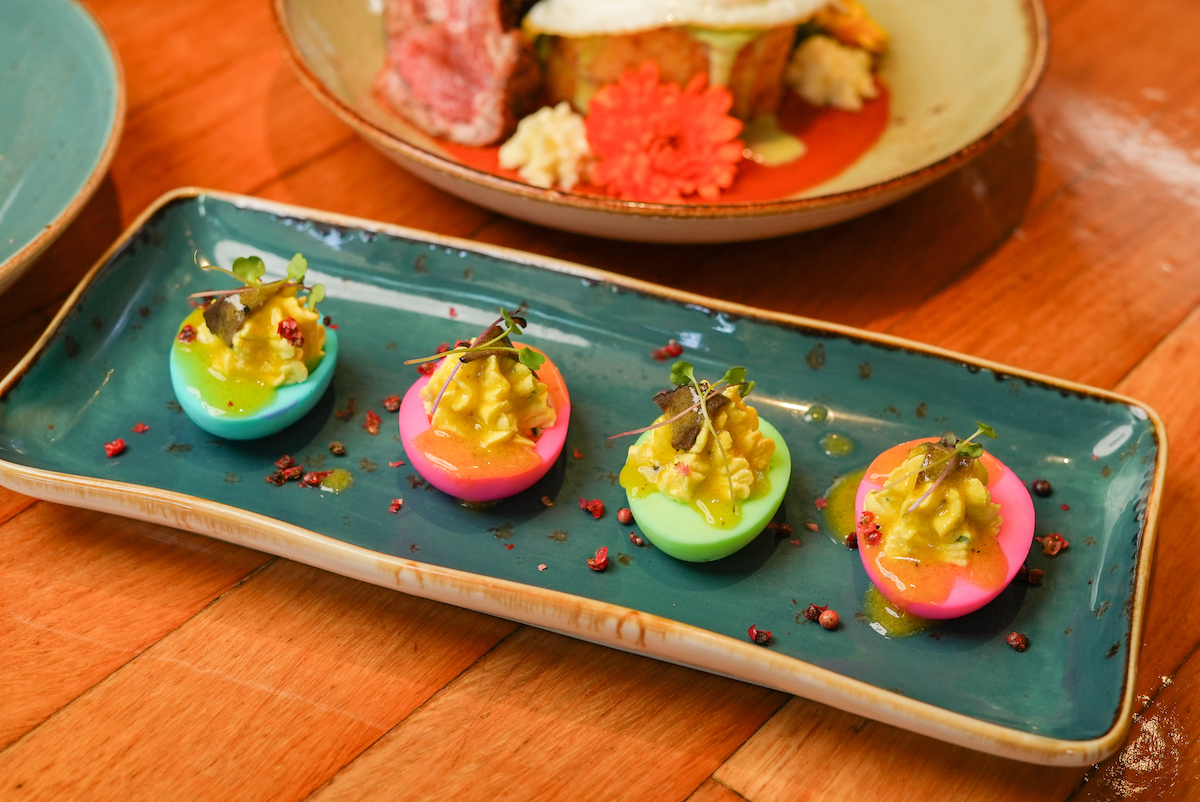 Truffled deviled eggs at Traveler's Table. | Photo by Andrew Hemingway