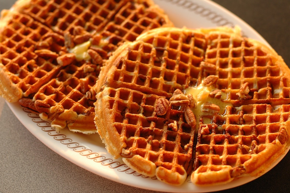 Pecan waffles at Waffle House. | Photo by Waffle House
