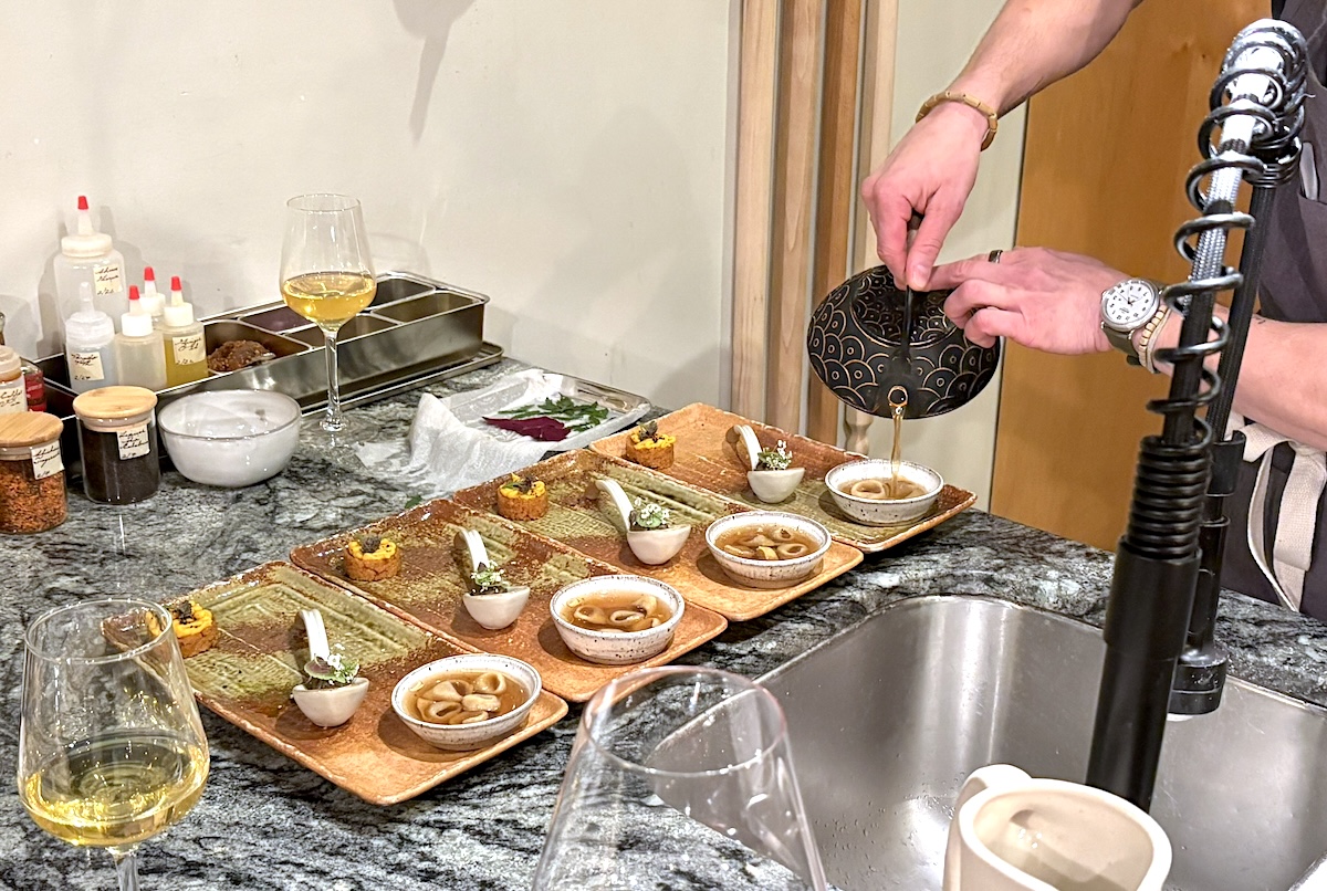 The chef preparing one of the pasta courses. | Photo by Sara Rosenthal