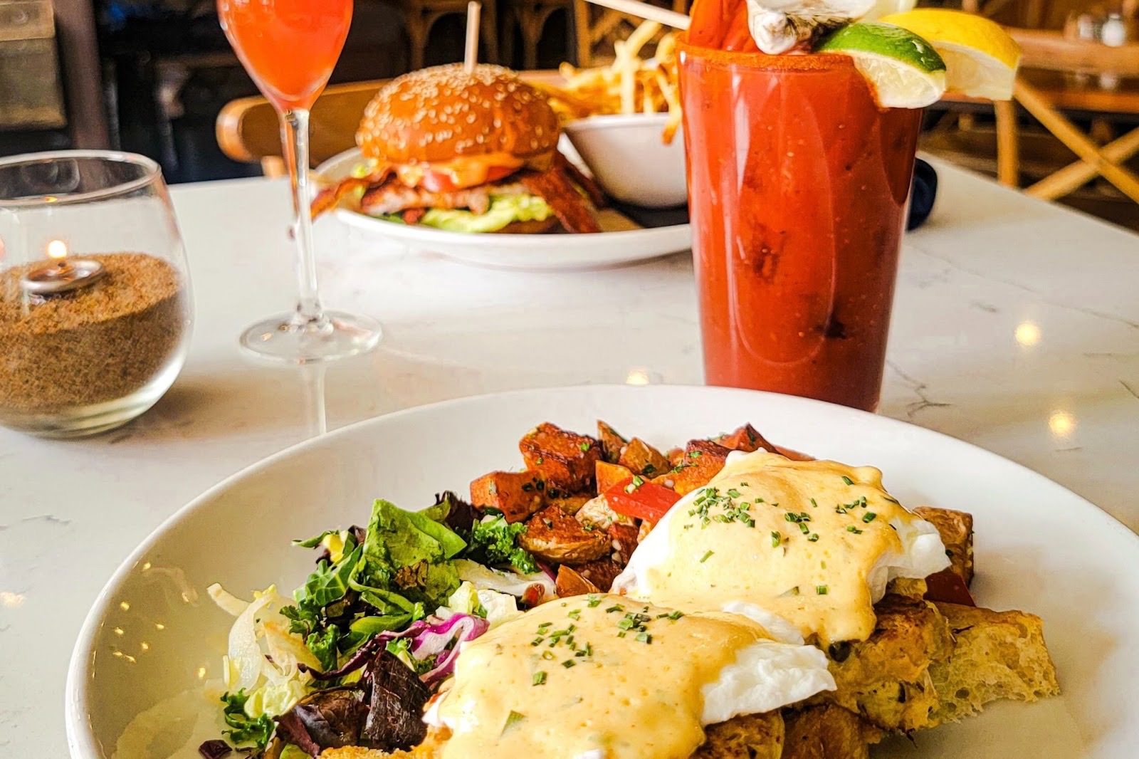 Specials include the coastal eggs Benedict | Photo by Blue Island Oyster Bar and Seafood - DiningOut Specials include the coastal eggs Benedict | Photo by Blue Island Oyster Bar and Seafood