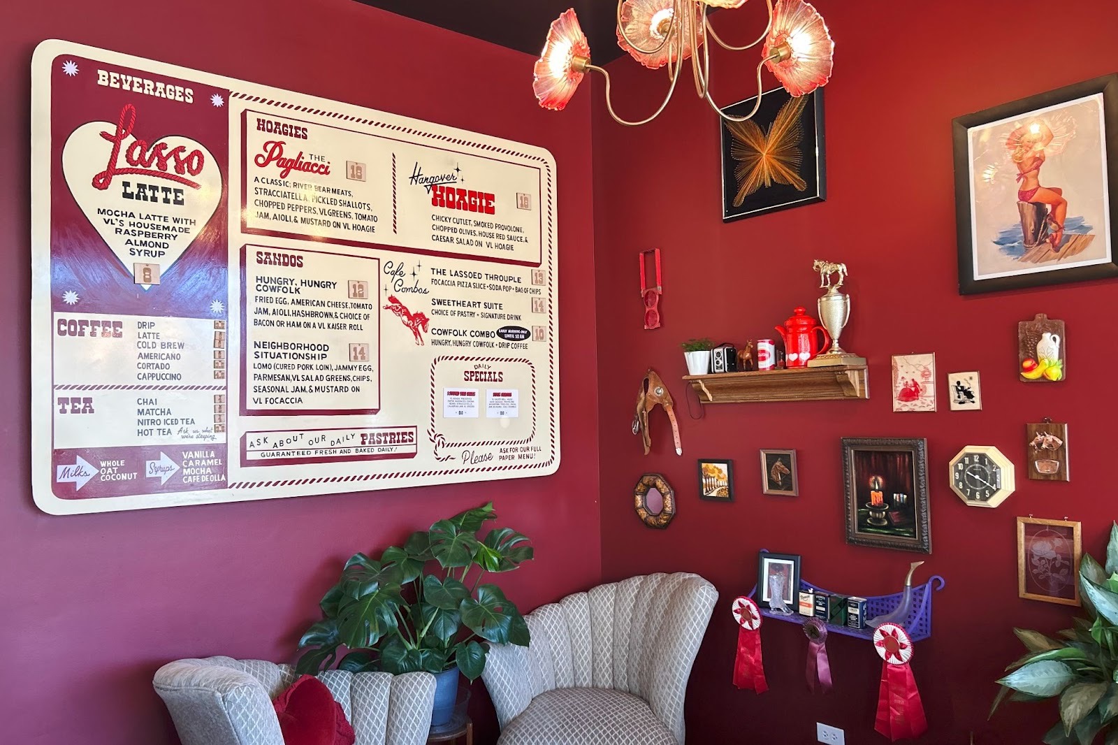 Two seating areas are set like living rooms, welcoming conversation | Photo by Abigail Bliss