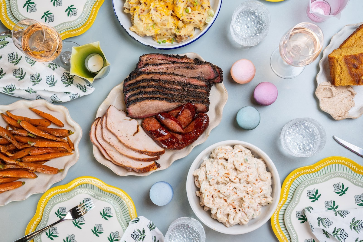 A takeaway Easter spread from Feges BBQ. | Photo by Carla Gomez