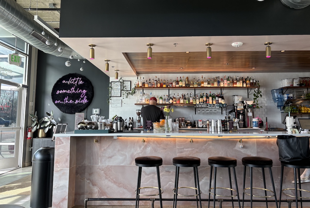 The coffee and cocktail bar at Side Pony. | Photo by Sara Rosenthal