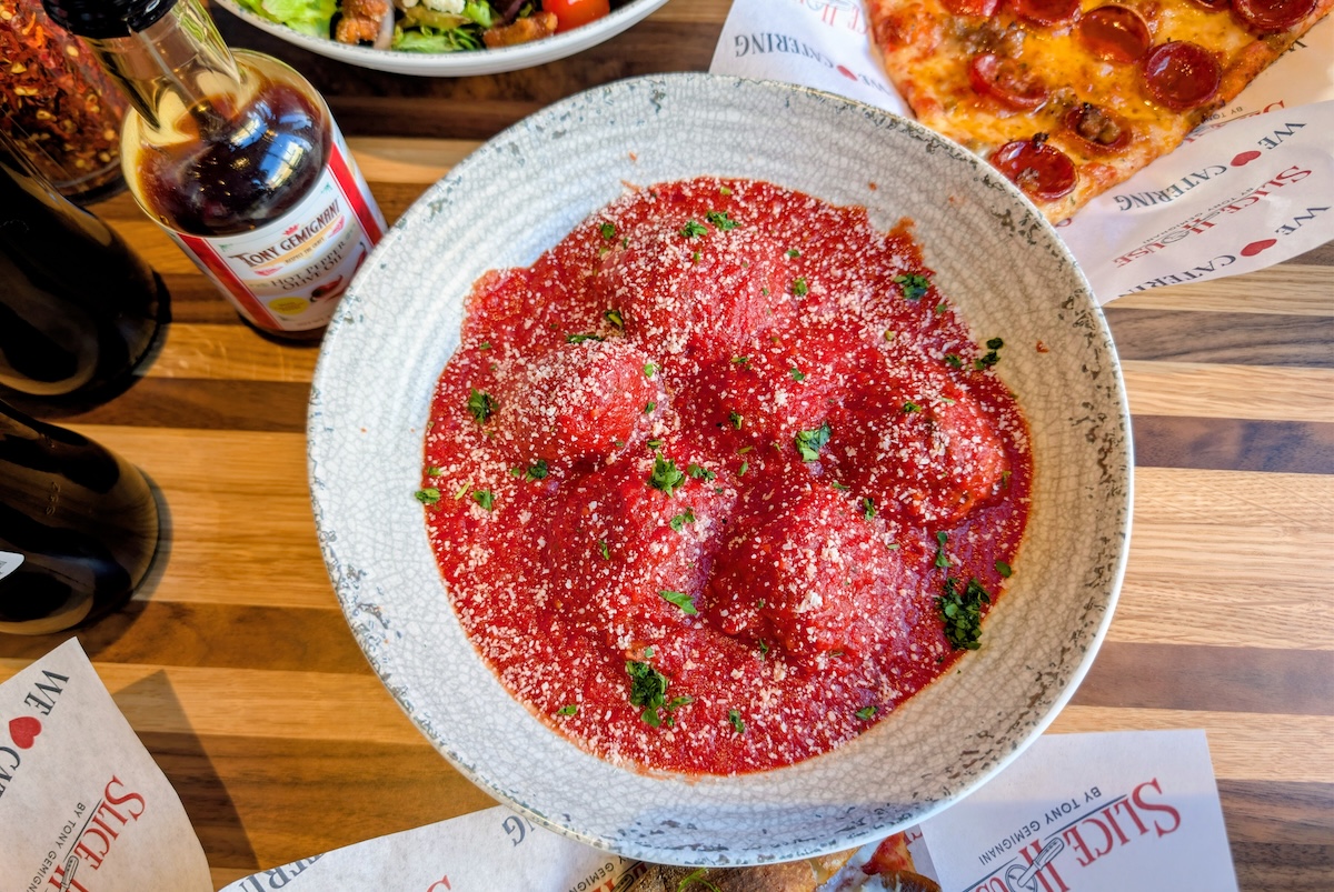 Make sure to try the meatballs at Slice House in Boulder. | Photo by Linnea Covington