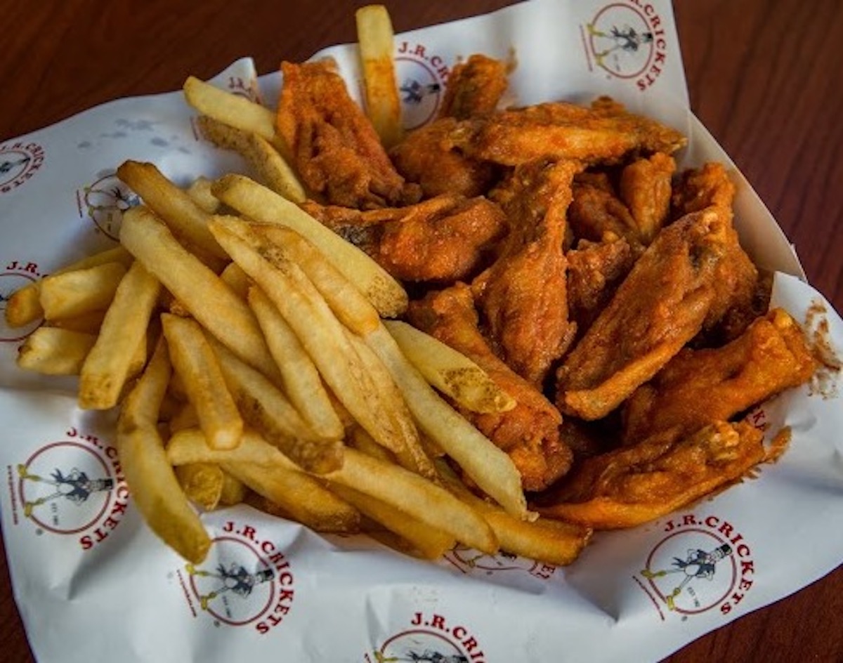 Wings and fries basket at J.R, Crickets. | Photo by J.R. Crickets