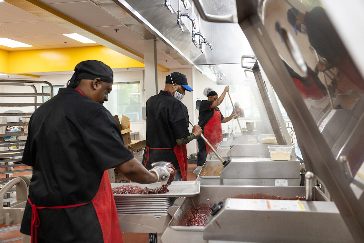 Volunteers prepare food at Open Hand Atlanta. | Photo by Open Hand Atlanta