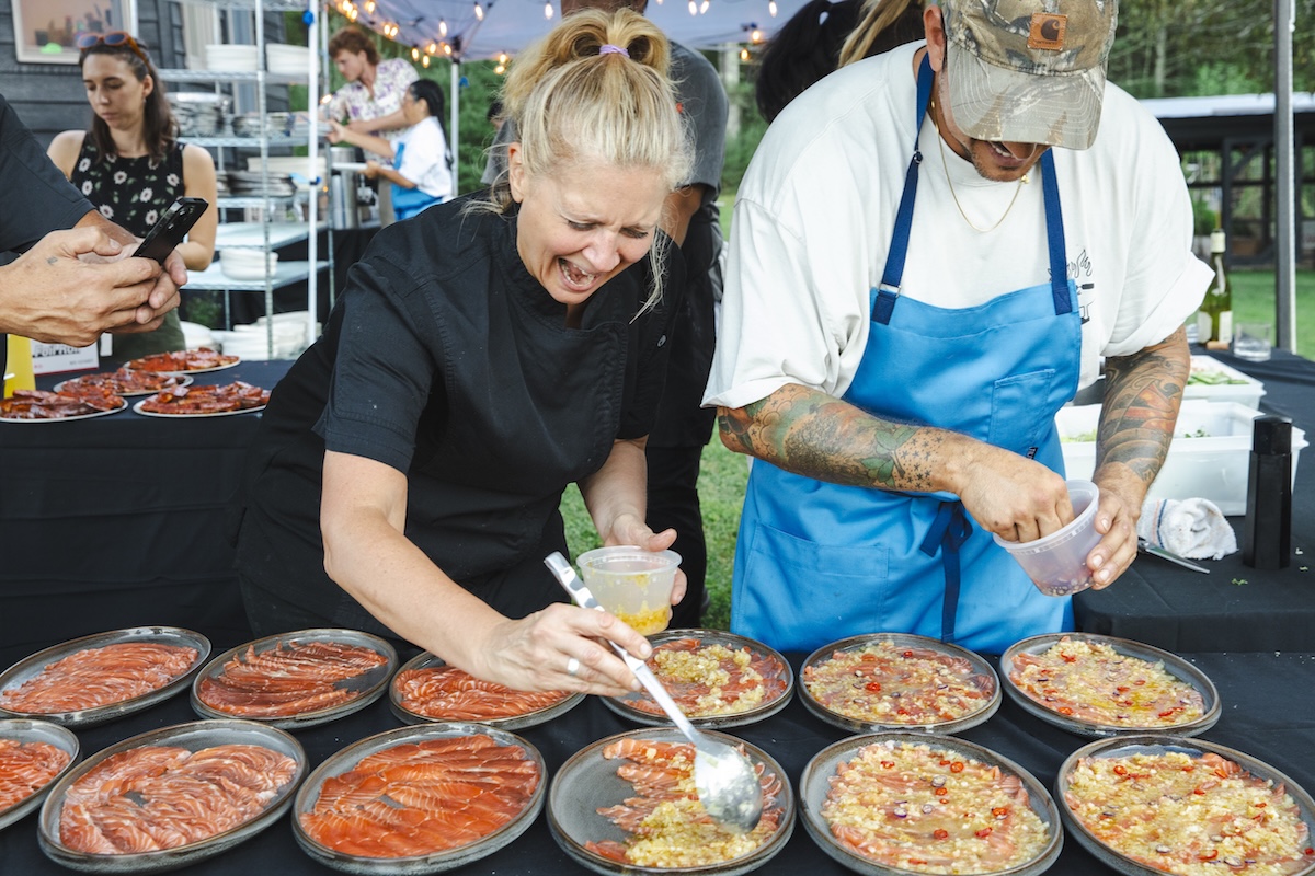 Chef Amanda Freitag cooking at one of the many festivals she's been in. | Photo courtesy of Amanda Freitag
