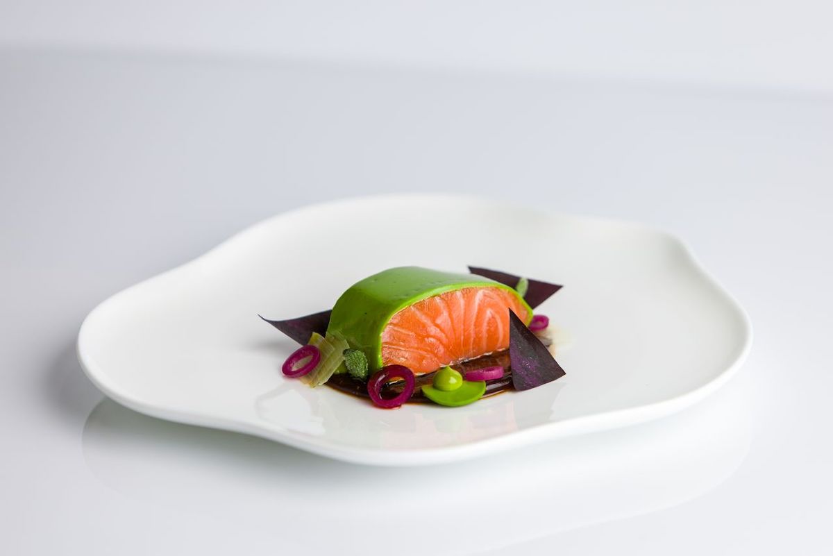 Poached salmon at Atlas at The St. Regis Atlanta. | Photo by Tomas Espinoza
