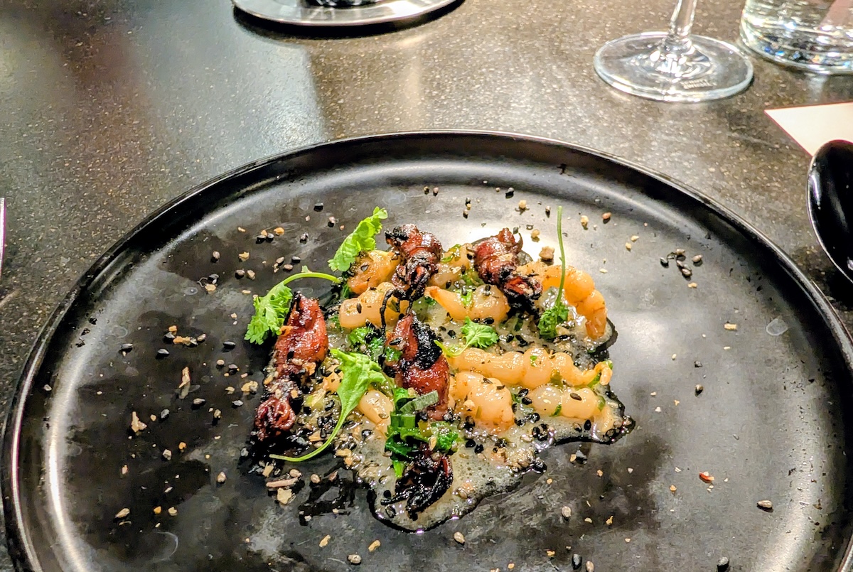 The crosnes, a small tuber with a nutty artichoke flavor, at Petit Chelou. | Photo by Linnea Covington