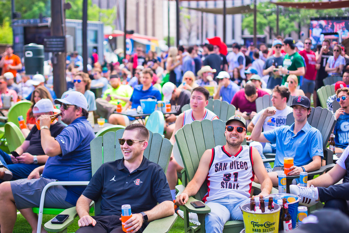 Crowds take to the patio during a Barstool Sports appearance at Kirby Ice House. | Photo by Morris Malakof