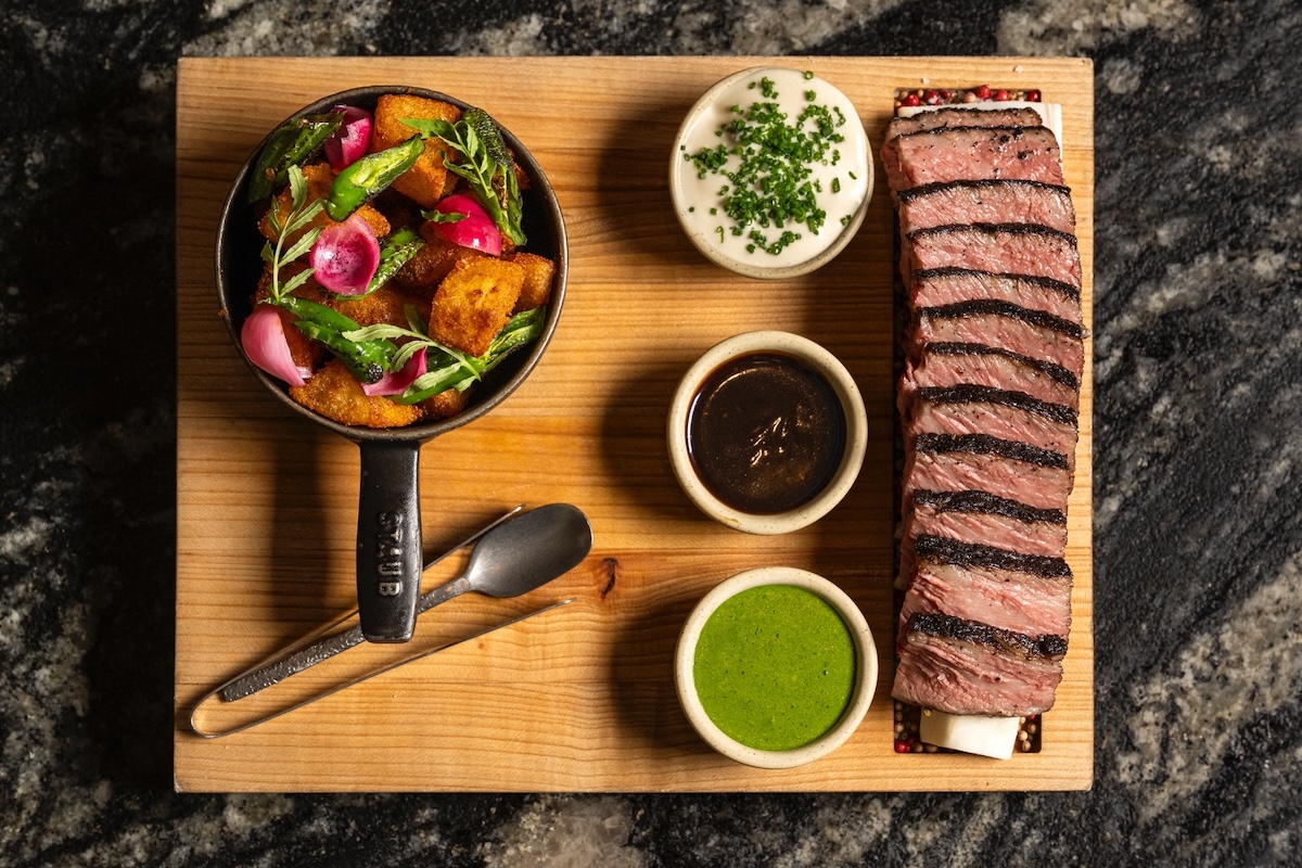 So many dishes go with the playlist, like this perfect steak. | Photo courtesy of Crown Shy NYC