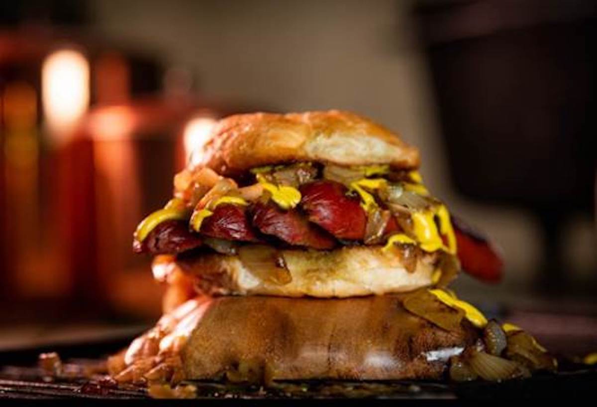 The famed dog at Crawford Dog. | Photo by  Aramark Sports + Entertainment