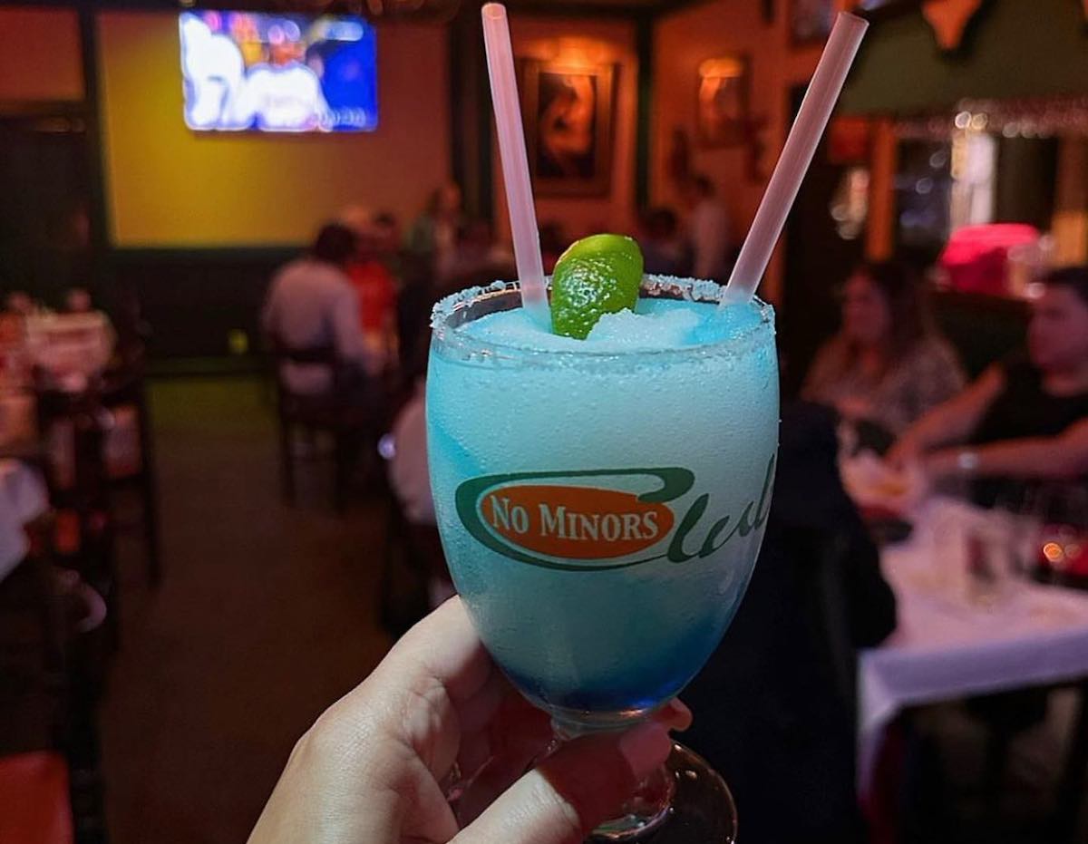 The famously potent blue margarita at El Patio. | Photo by Megha McSwain