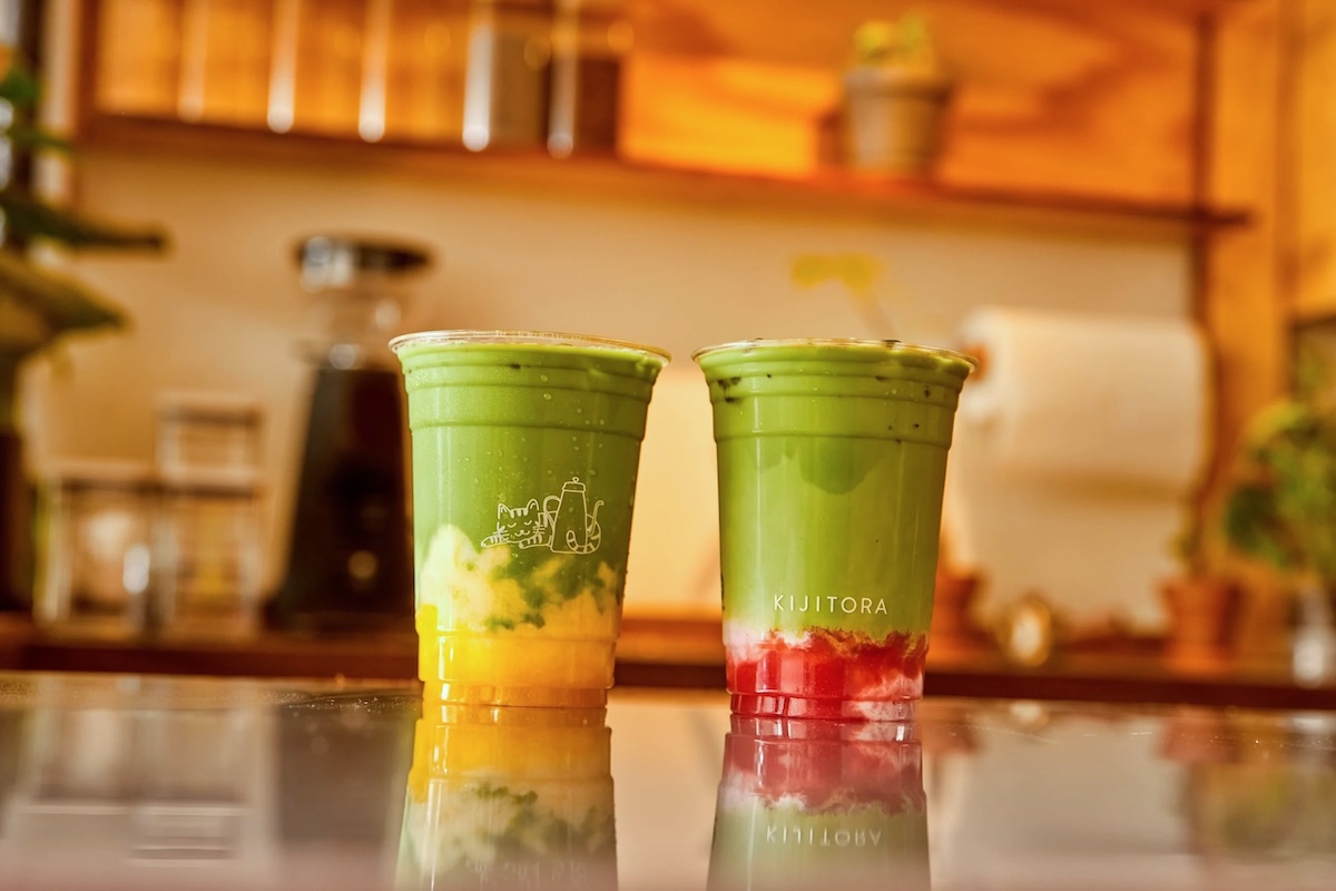 Photo caption: A traditional hot matcha latte tastes even better when served in an adorable cat print cup. | Photo courtesy of Kijitora