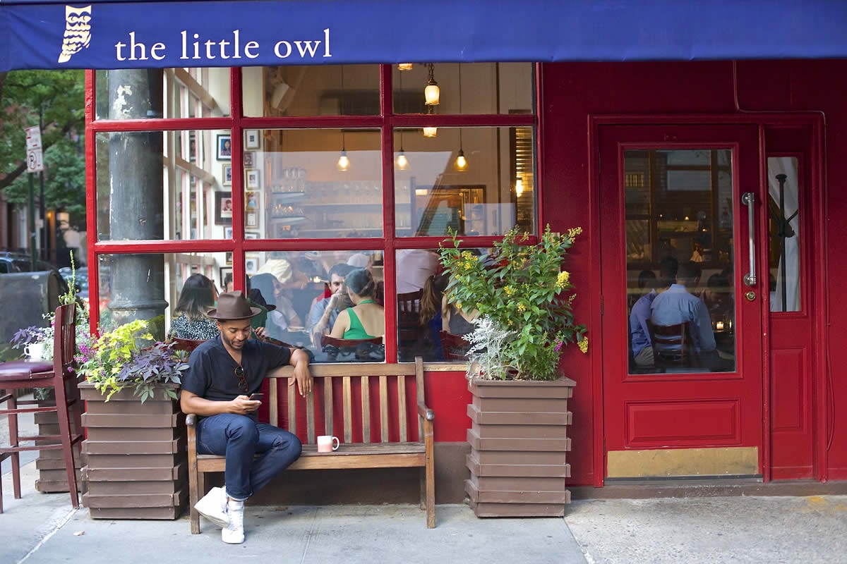 The iconic front of this 20-year-old NYC restaurant. | Photo courtesy of Little Owl