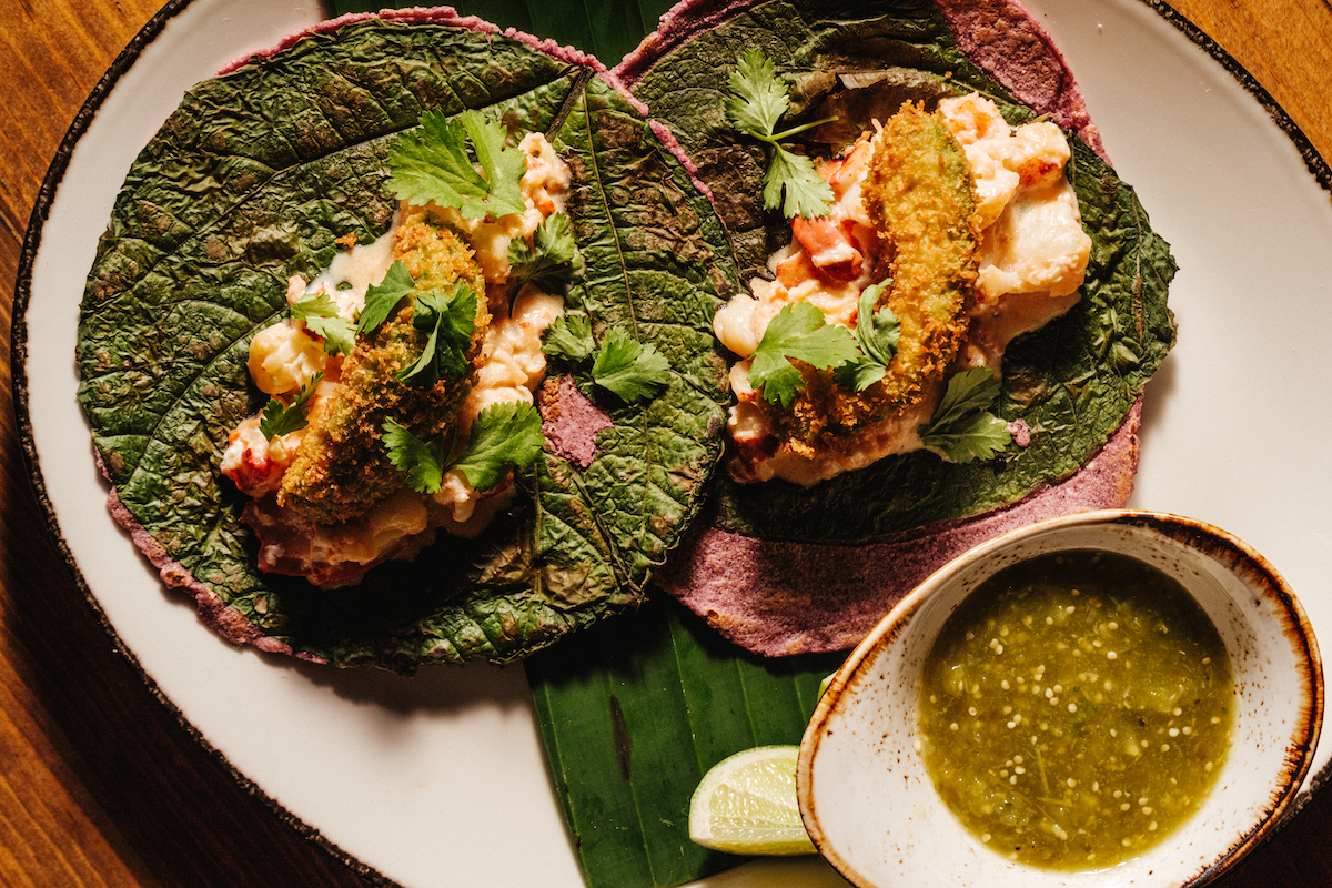 Lobster tacos on Hoja Santa tortillas. | Photo by Chris Quit Nguyen