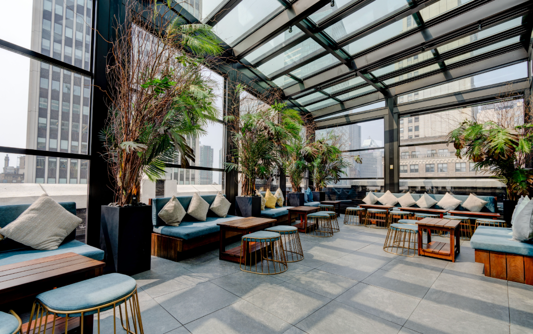 Enjoy the large and airy rooftop space before or after a Broadway show. | Photo courtesy of Elsie Rooftop
