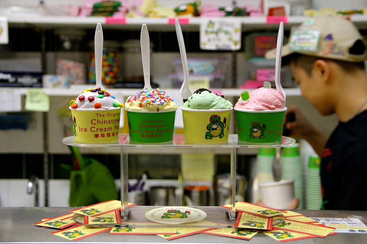 Don't miss the handmade ice cream and unique flavors at this shop. | Photo courtesy of The Original Chinatown Ice Cream Factory
