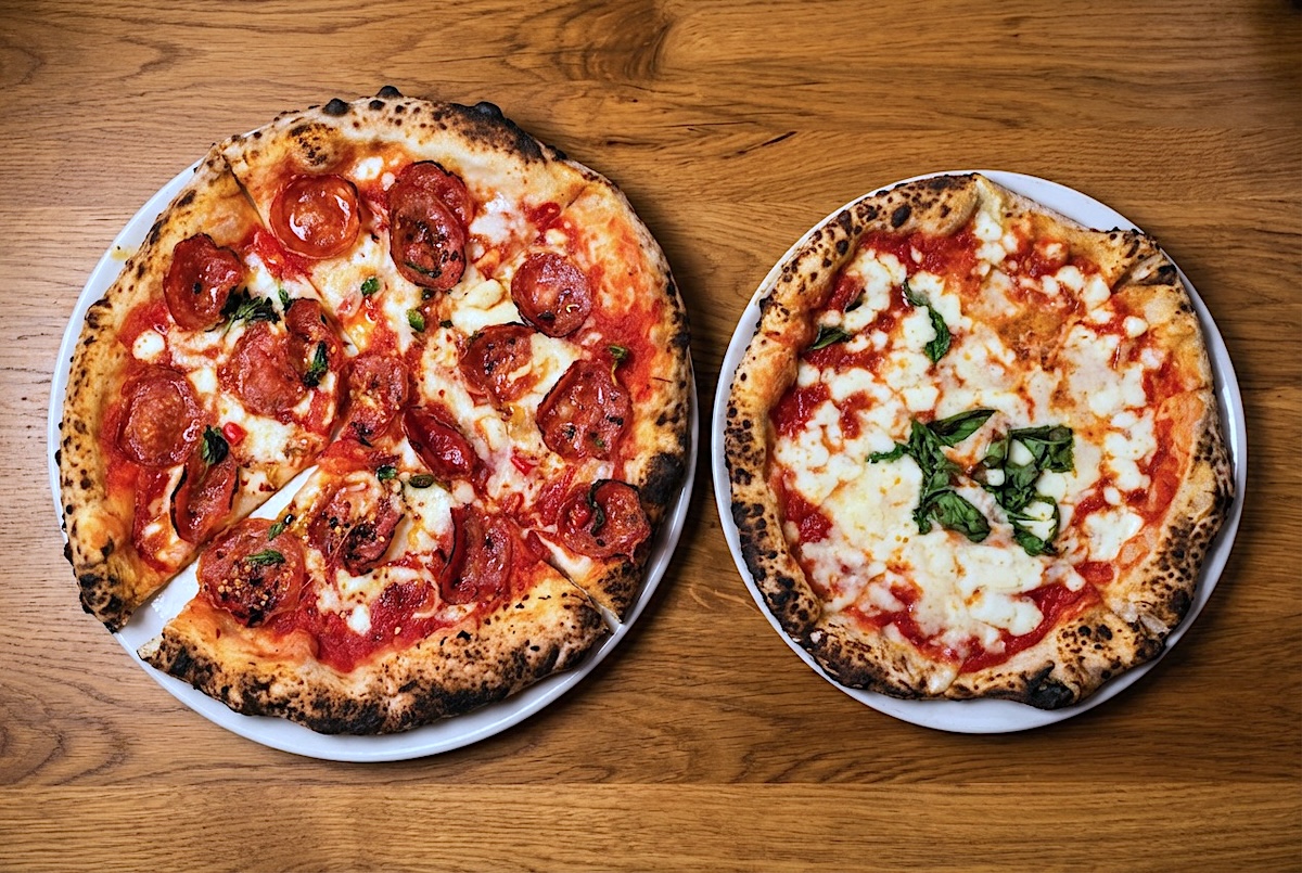 Sopressata Super Picante and Margherita pies at Motorino | Photo by Nishtha Dalal