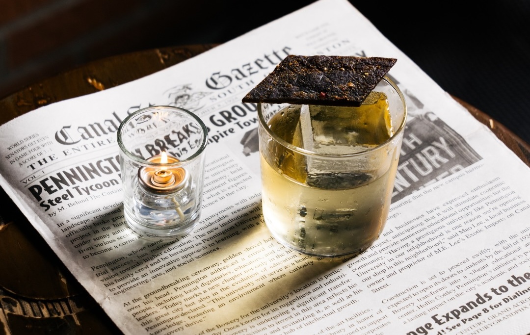 Grey Hen Rx is the Chinatown-themed bar where the menu comes as a newspaper. | Photo courtesy of Century Grand