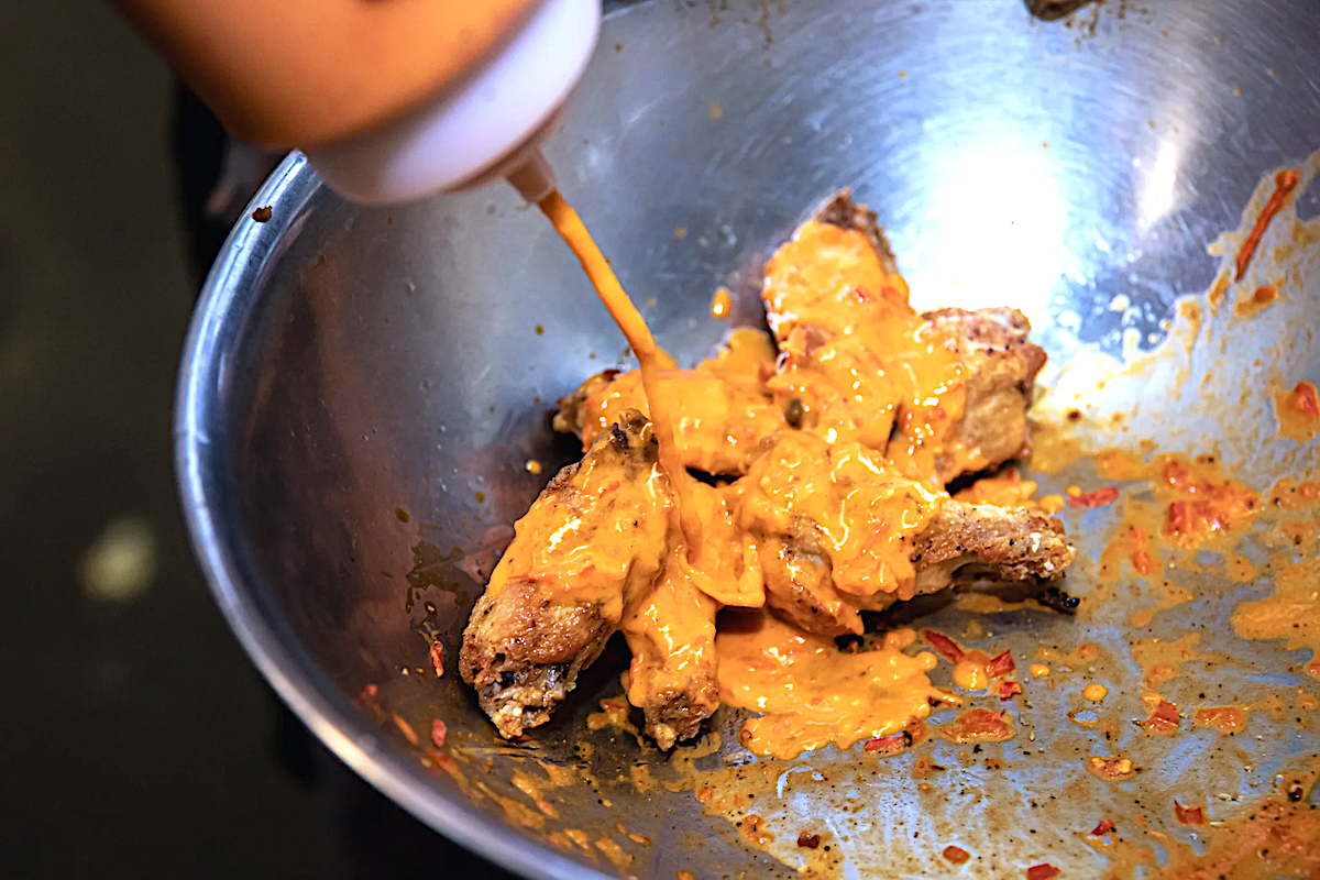 The wings here get fried in beef tallow. | Photo courtesy of Aftermath