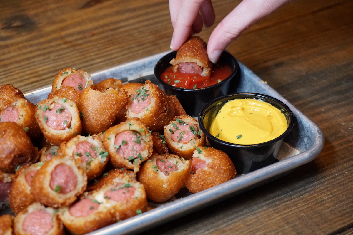 A platter of pigs in a blanket at Skol Brewing Company. | Photo by Skol Brewing Company