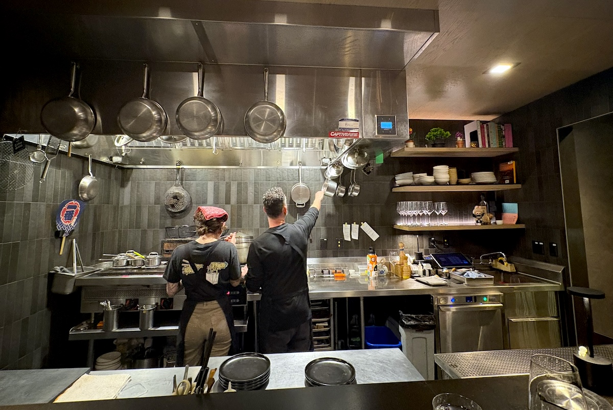 Behind the chef's counter at Petit Chelou. | Photo by Sara Rosenthal