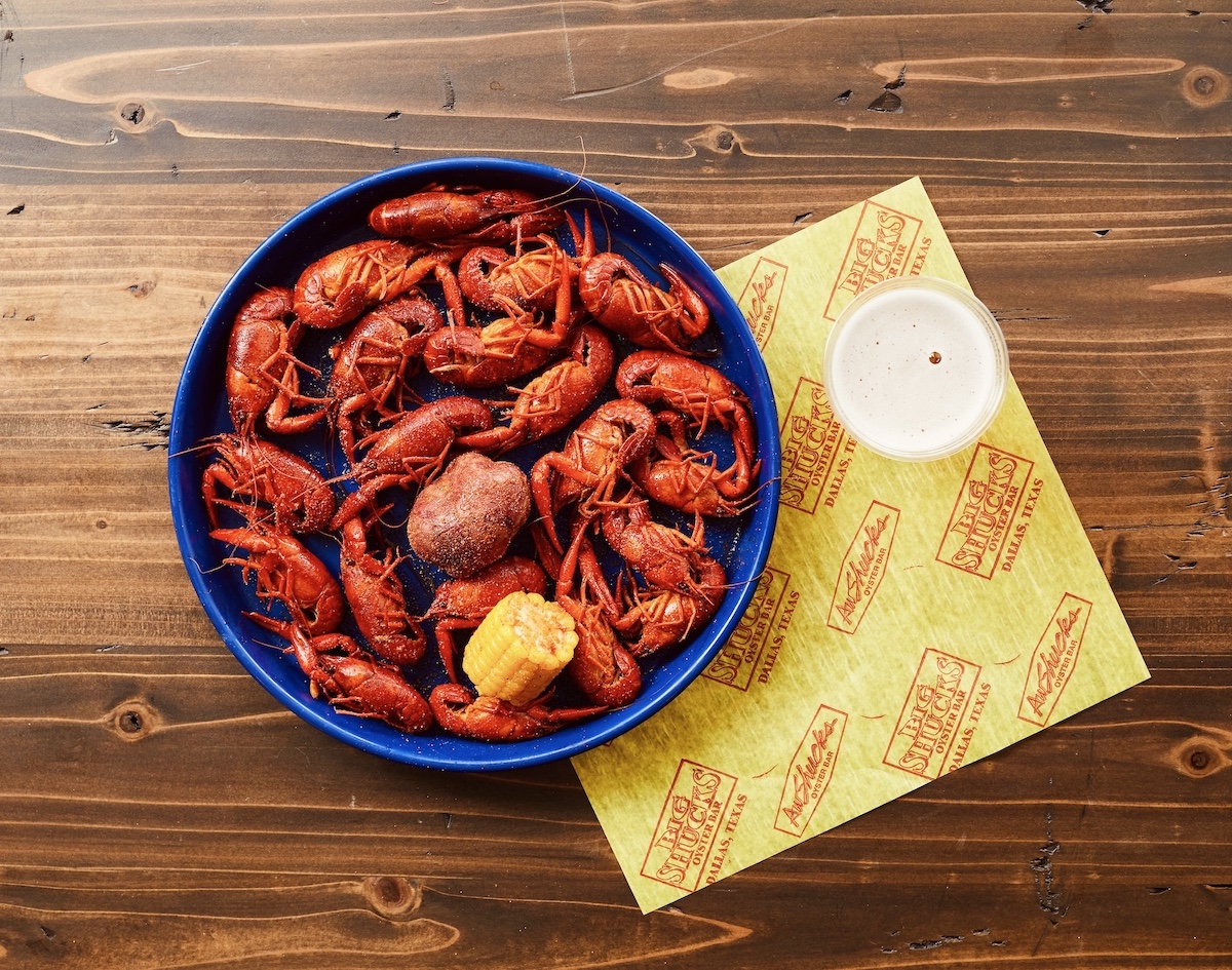 Crawfish and corn at Big Shucks. | Photo by Big Shucks