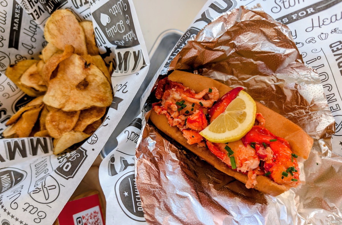The excellent Maine lobster roll at Shuck Brothers. | Photo by Linnea Covington