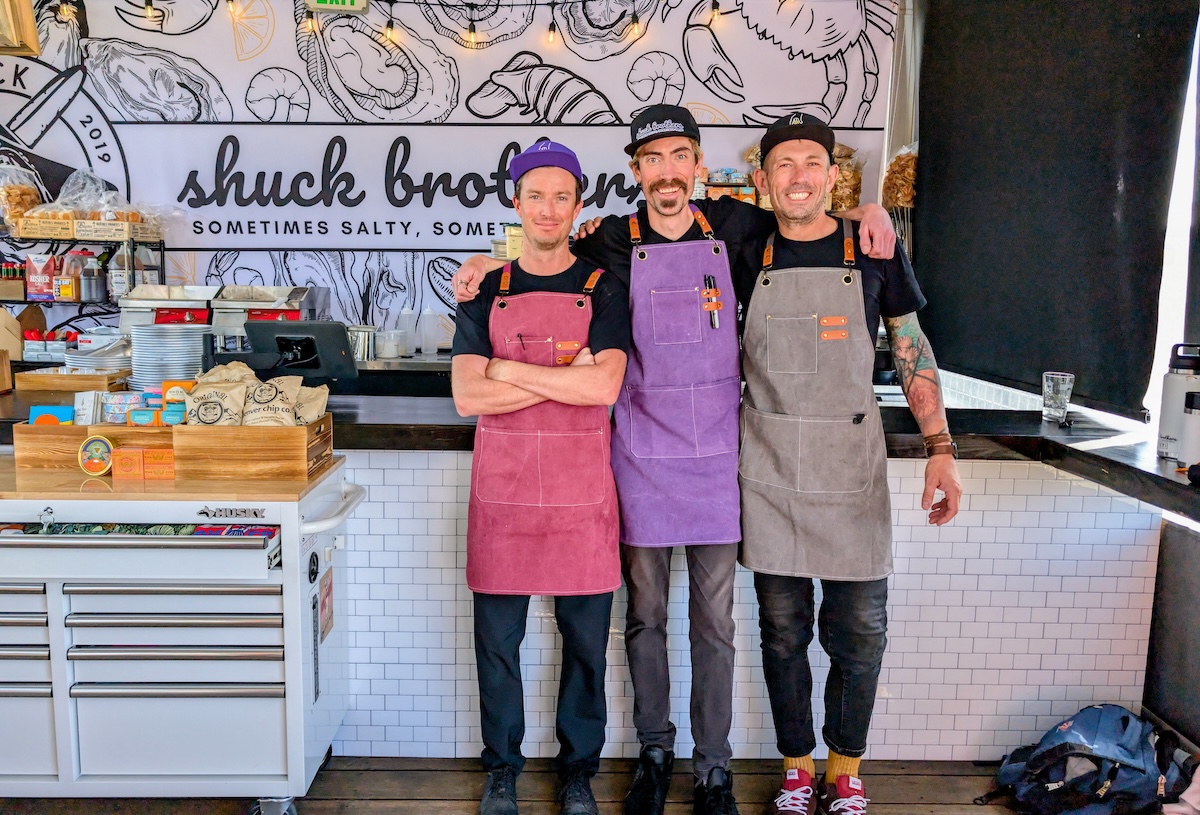 The Shuck Brothers from left to right: Riley Campbell, Garrick Abt, and Jesse Migchelbrink. | Photo by Linnea Covington
