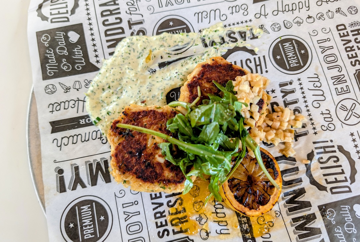 The crab cakes come with three unique components that sing great together. | Photo by Linnea Covington