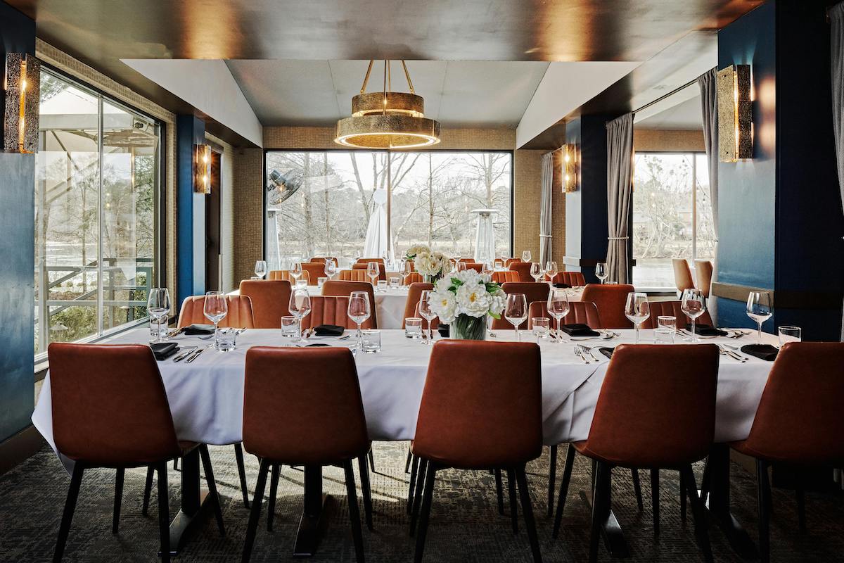 Ample outdoor views at every turn from the private dining room at Ray's on the River. | Photo by Ray's on the River