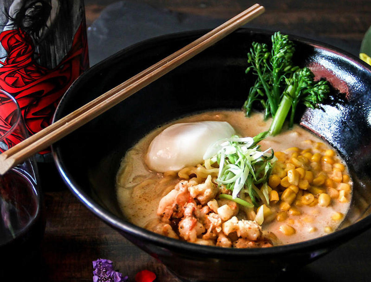 E Ramen - DiningOut The lobster ramen at E Ramen combines rich lobster miso broth, buttered lobster, sweet corn, and a soft-boiled egg. | Photo by E Ramen