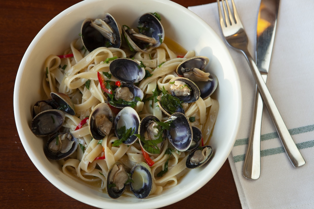 A modern take on Fettuccine con Vongole at Barbuto. | Photo by Jeffery Prehn