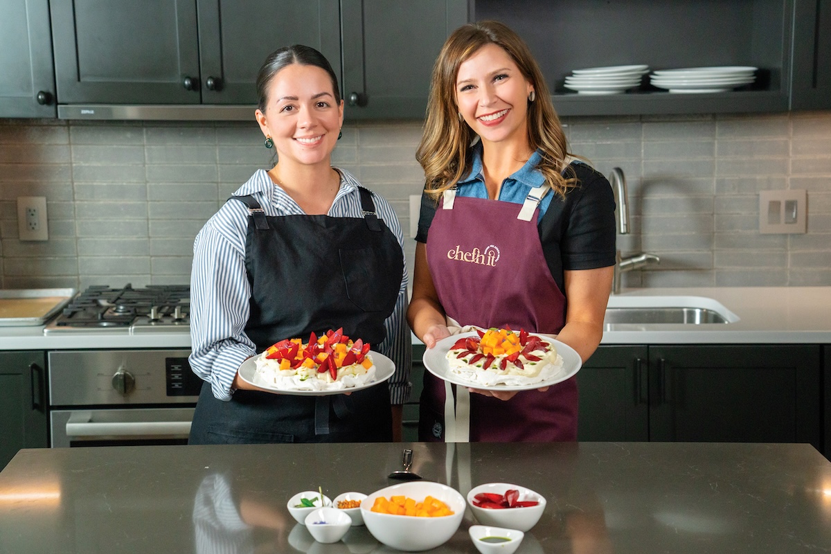 Chefn-It-Cooking-Show_Emily-Thompson-Wolfs-Tailor-Michelin-Star-Restaurant-Denver-Colorado_Tarah-Runco_Credit-Behind-the-Apron-Media - DiningOut Chef Emily Thompson with Chef'n It host Tarah Runco. | Photo by Behind the Apron Media
