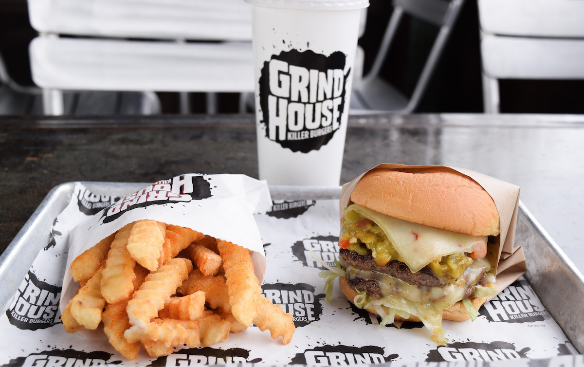 Grindhouse serves up stacked double cheeseburgers, crinkle fries, and classic fast-casual comfort food inside Hartsfield-Jackson Atlanta International Airport. | Photo by Grindhouse