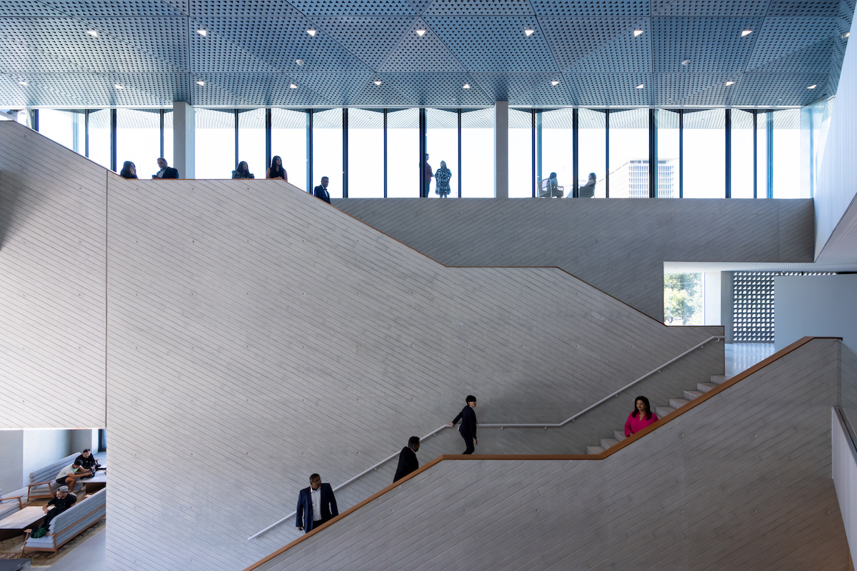 The soaring geometric interiors of the Ismaili Center, Houston have helped establish the building as one of the city’s most striking new cultural landmarks. | Photo by Iwan Baan