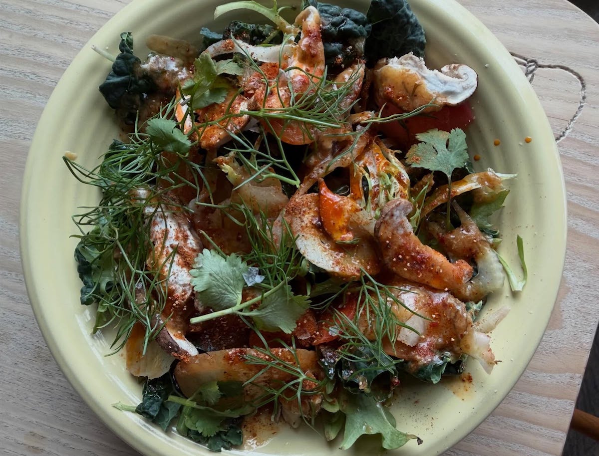 The egg drop kale salad at Little Bear. | Photo by Little Bear